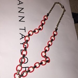 Long Ann Taylor Orange 🍊 chain link necklace